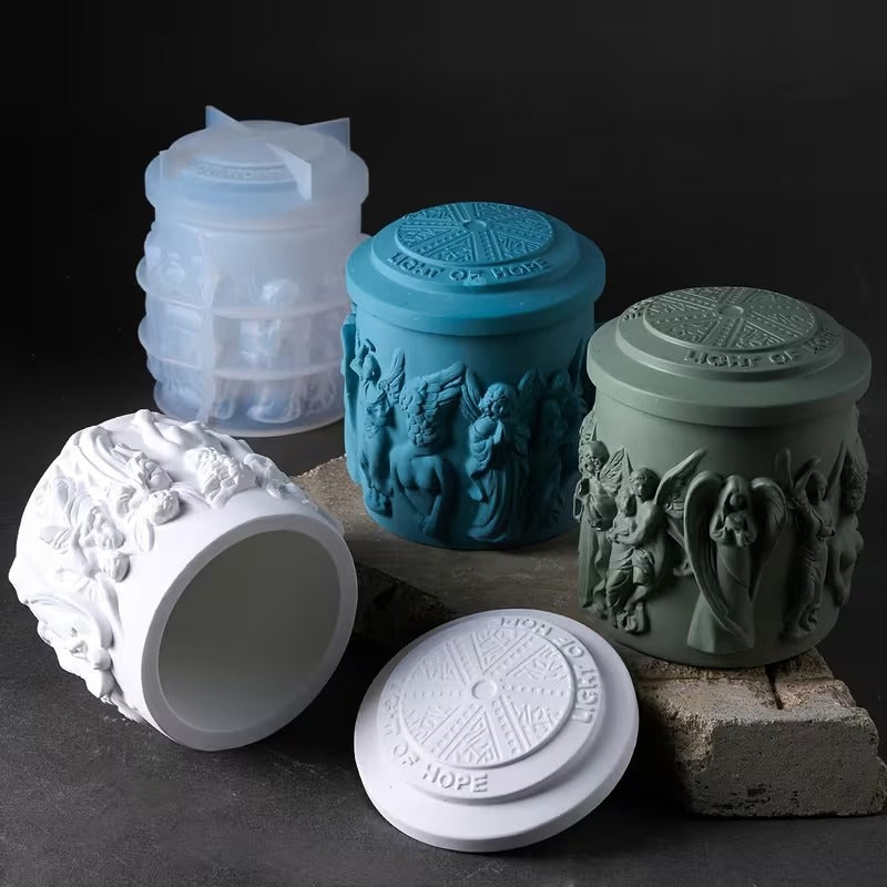 Baroque angel silicone mould — alternate angle view