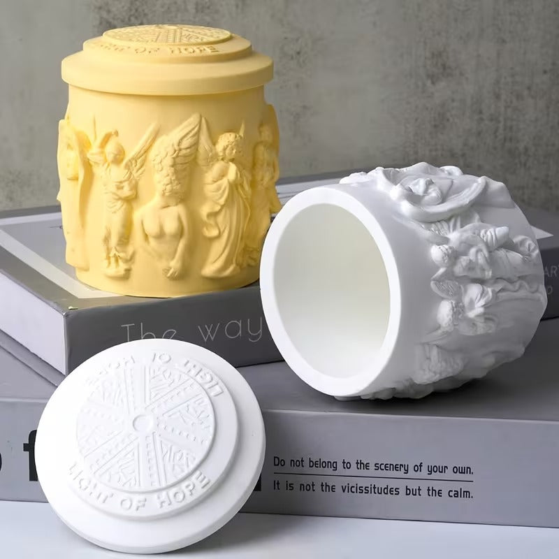 Baroque angel silicone mould — close-up sculptural detail