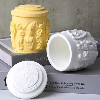 Baroque angel silicone mould — close-up sculptural detail
