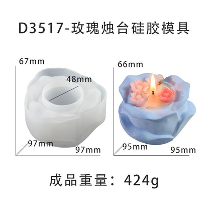 Rose silicone candle holder mold — demolding step