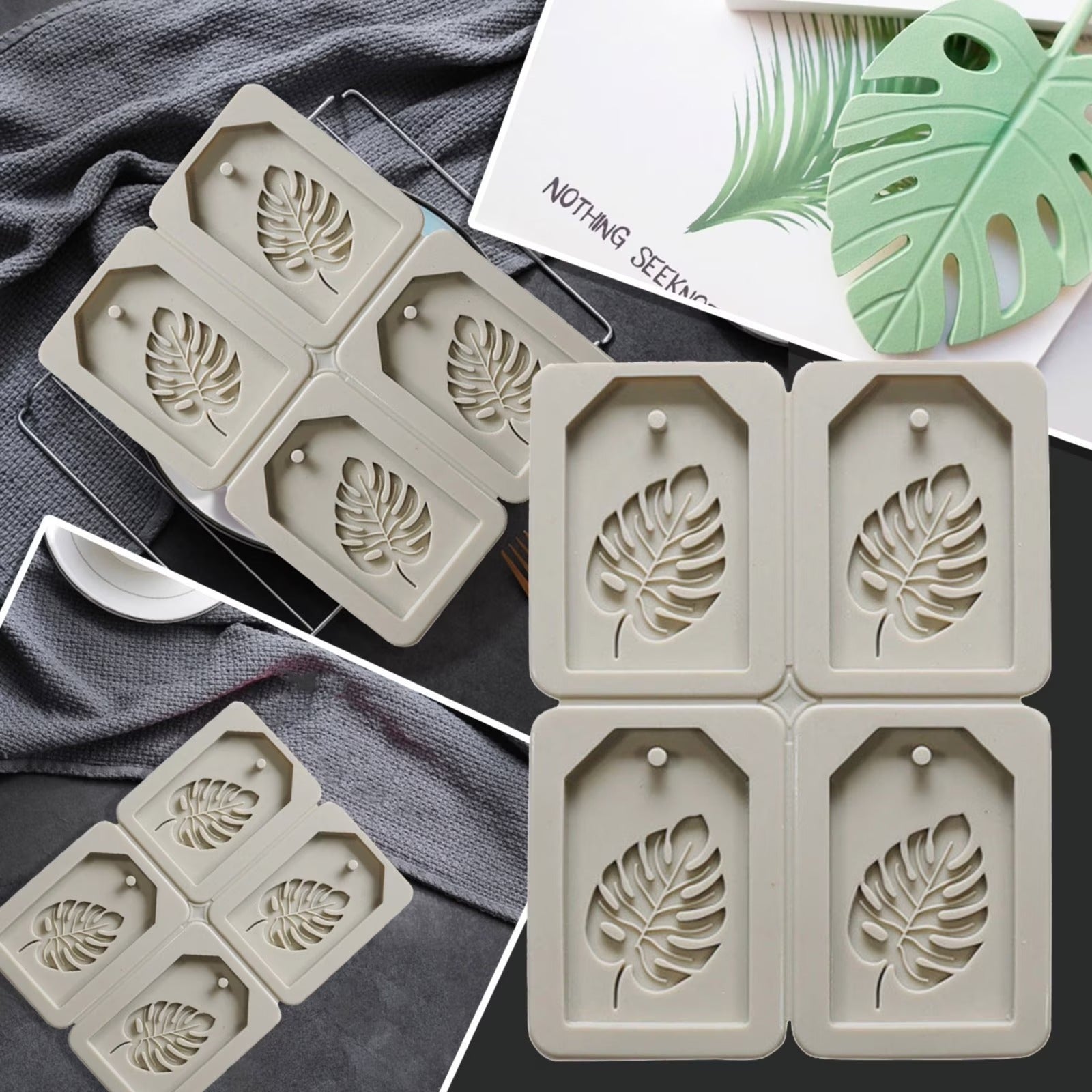 4-leaf turtle back silicone mould — alternate angle view