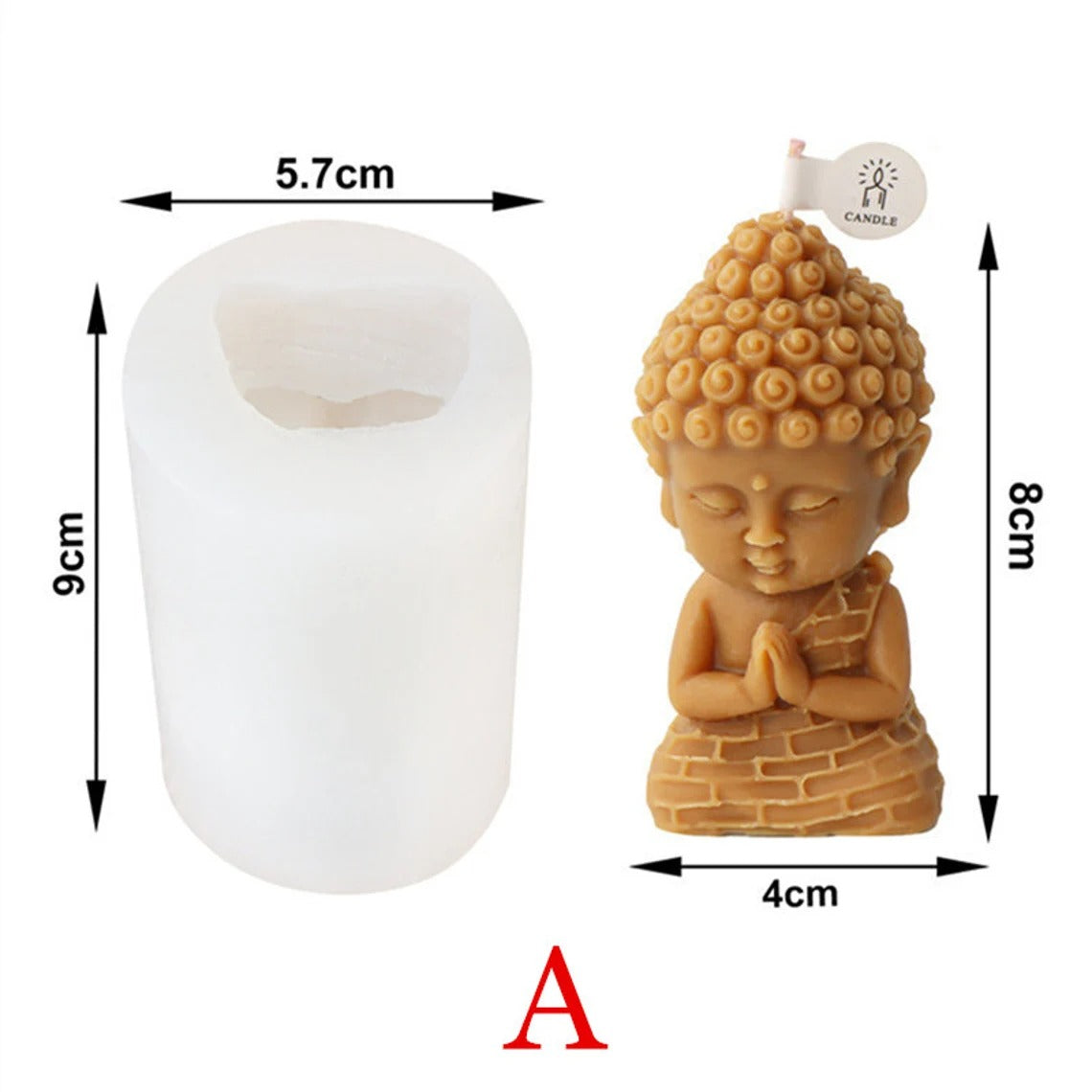 Buddha Statue Silicone Mould – Lotus Candlestick Holder, Cement & Aromatherapy Plaster Mould