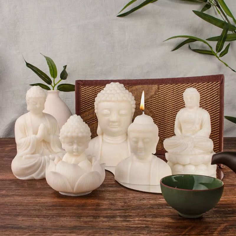 Buddha Face Silicone Mould – Epoxy Resin Buddhist Candle & Aromatherapy Plaster Mould