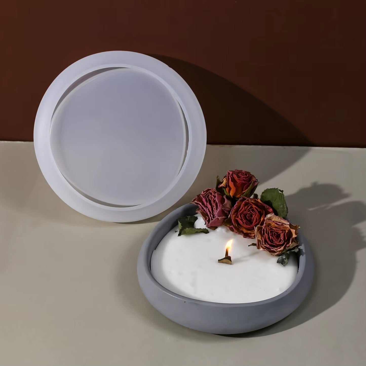 Irregular Wave Edge Round Silicone Mould – Resin Candle Holder, Jewellery Dish & Coaster Mould