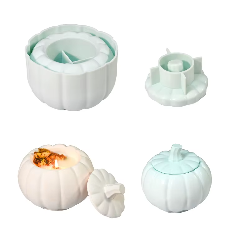 Large Pumpkin Jar Silicone Mould with Lid – DIY Candle, Concrete Planter & Resin Trinket Box Mould