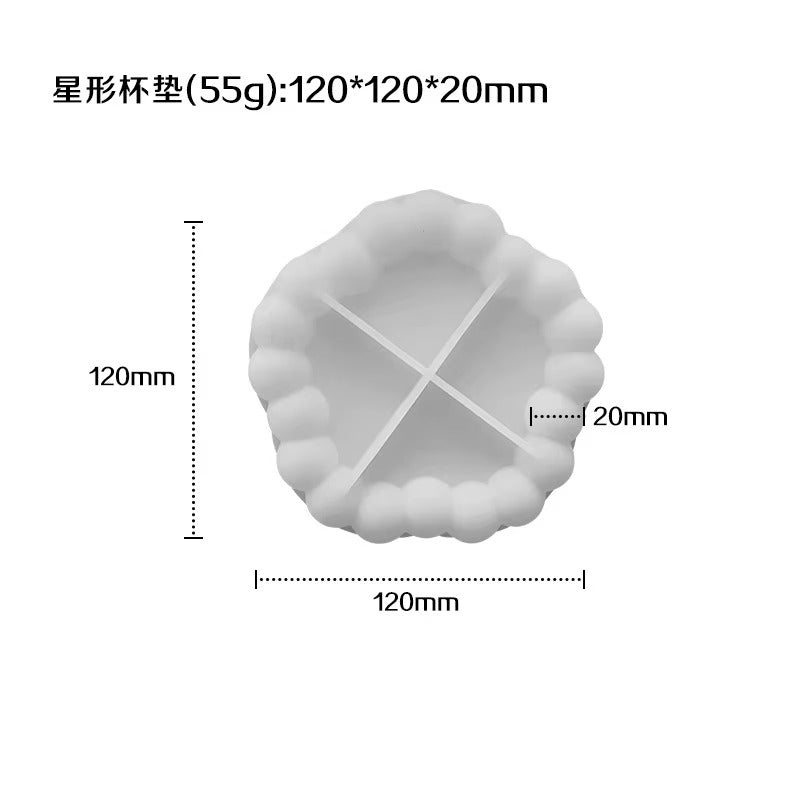 Bubble Tray & Coaster Silicone Mould – Cloud Heart Shape Resin Epoxy Storage Plate Mould