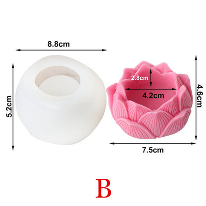 Buddha Statue Silicone Mould – Lotus Candlestick Holder, Cement & Aromatherapy Plaster Mould