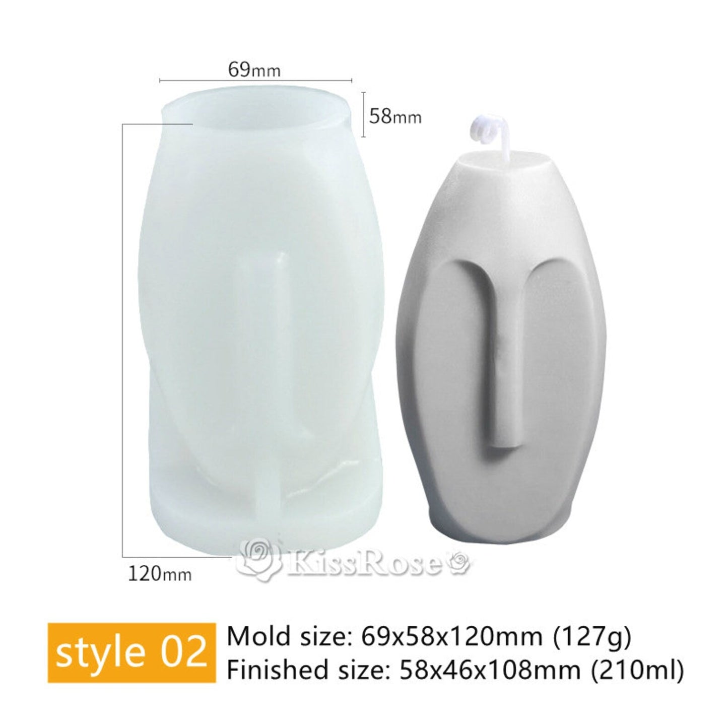 Abstract Human Face Silicone Candle Mould – Scented Candle & Home Decoration Mould