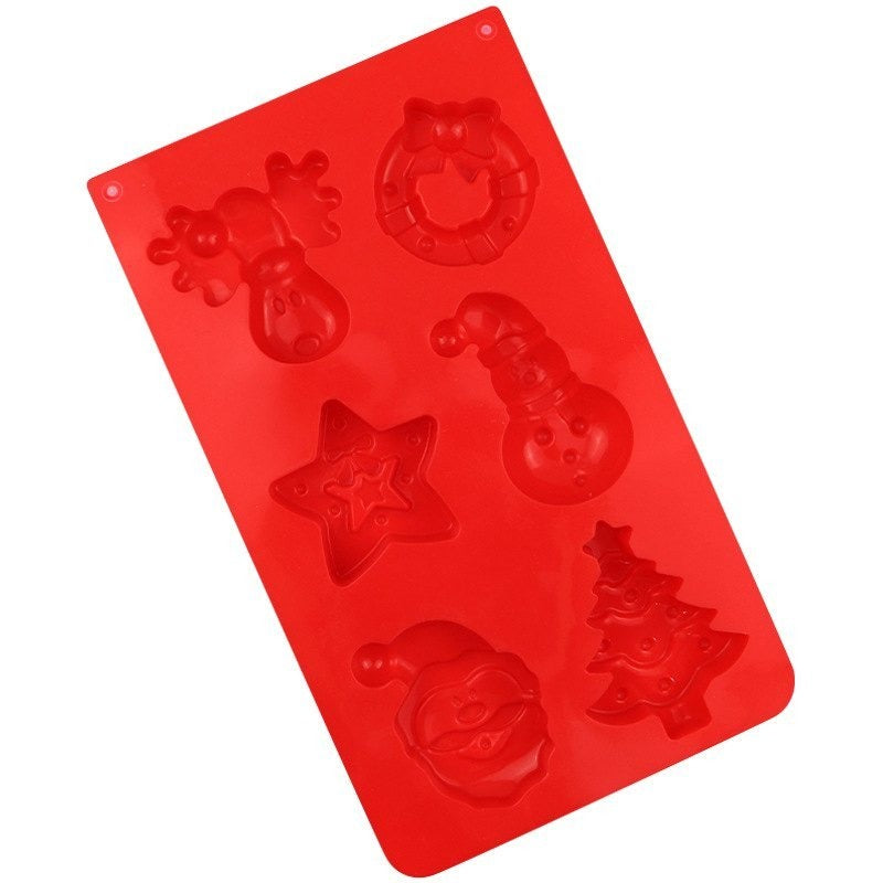 Santa, tree, snowman cookie ice-cream mould — finished cookie example