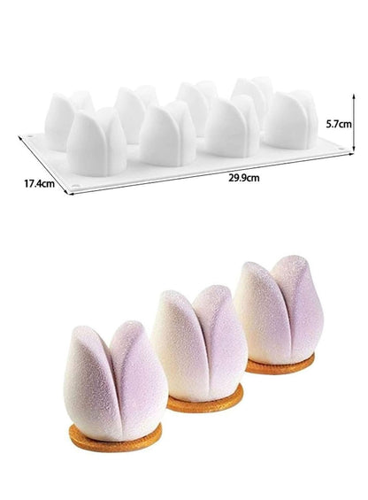 Tulip-shape mousse cake mold for baking, candles, and decoration