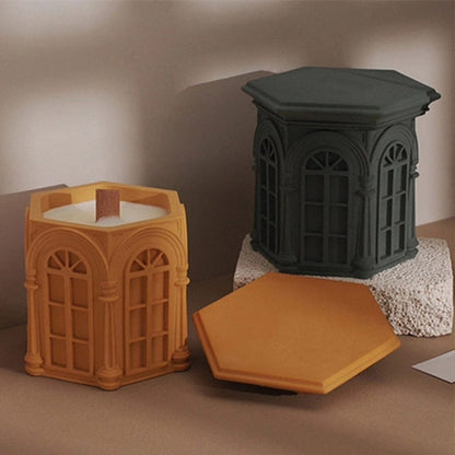 Roman column European silicone candle jar mould — packaging photo