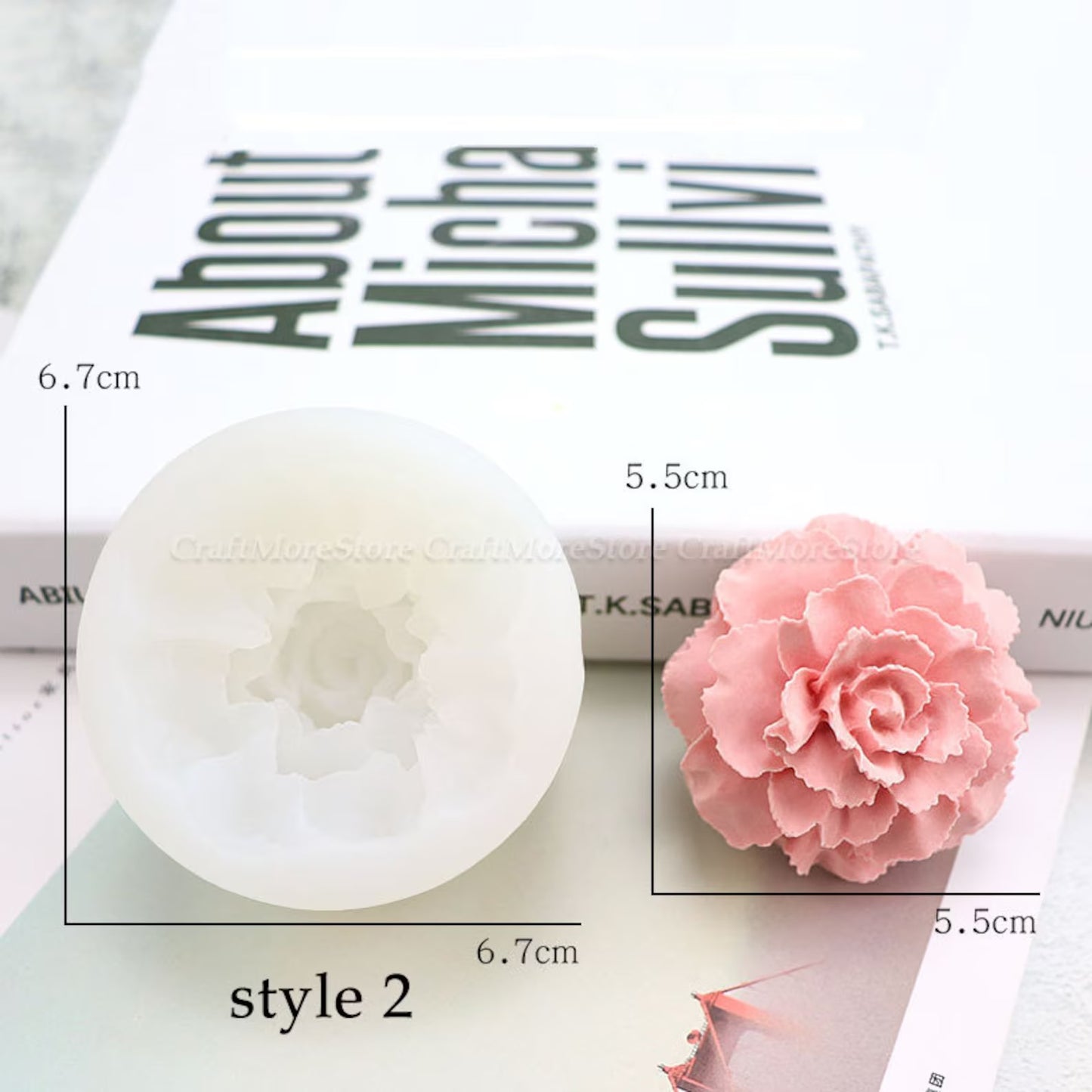3D Carnation Silicone Mould — Flower Resin, Fondant, Chocolate & Mousse Cake Cast (2 Sizes)