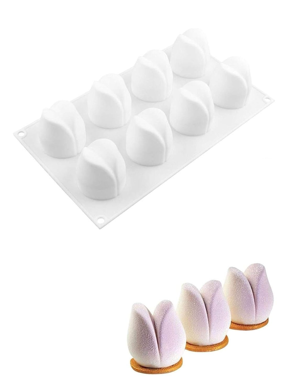 Tulip-shape mousse cake mold — finished cake example