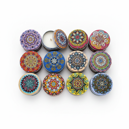Mandala Candle Tins – Commercial Studio Shot