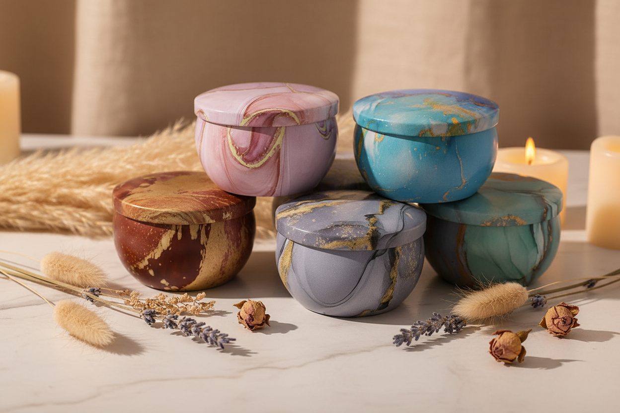 Marble Candle Tins Lifestyle