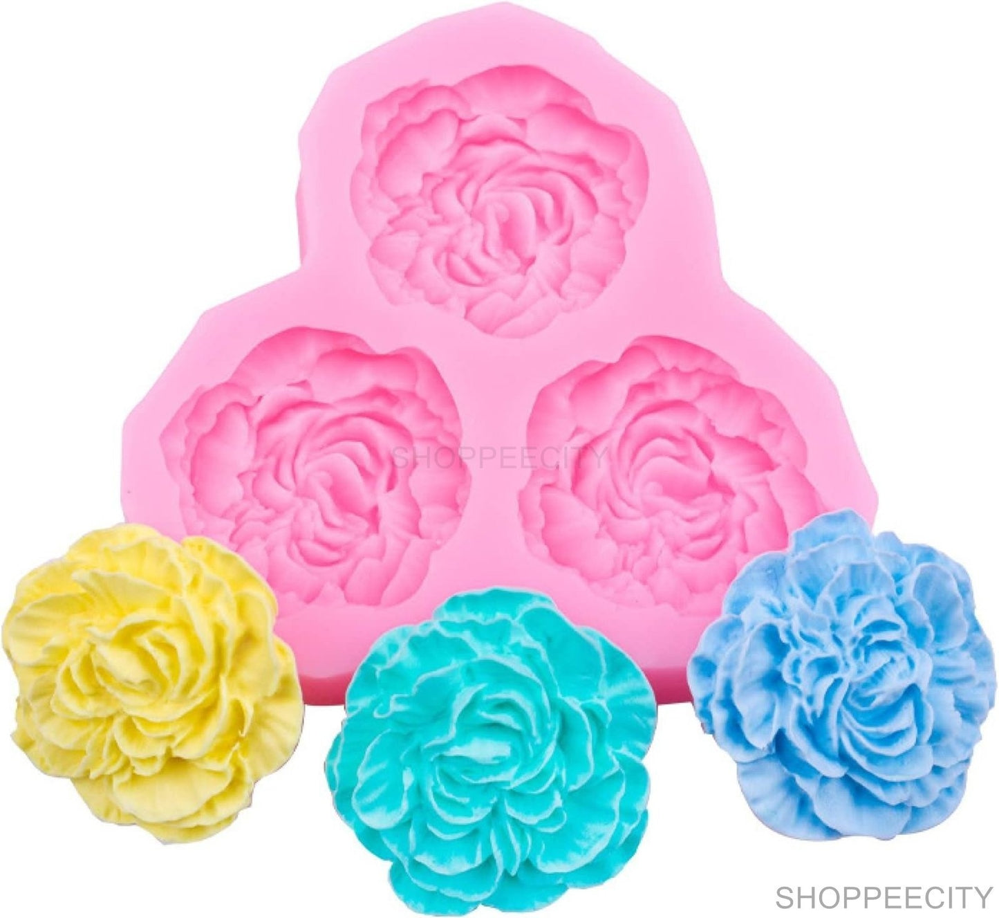 3 Cavity 3D Flower Candle Mould
