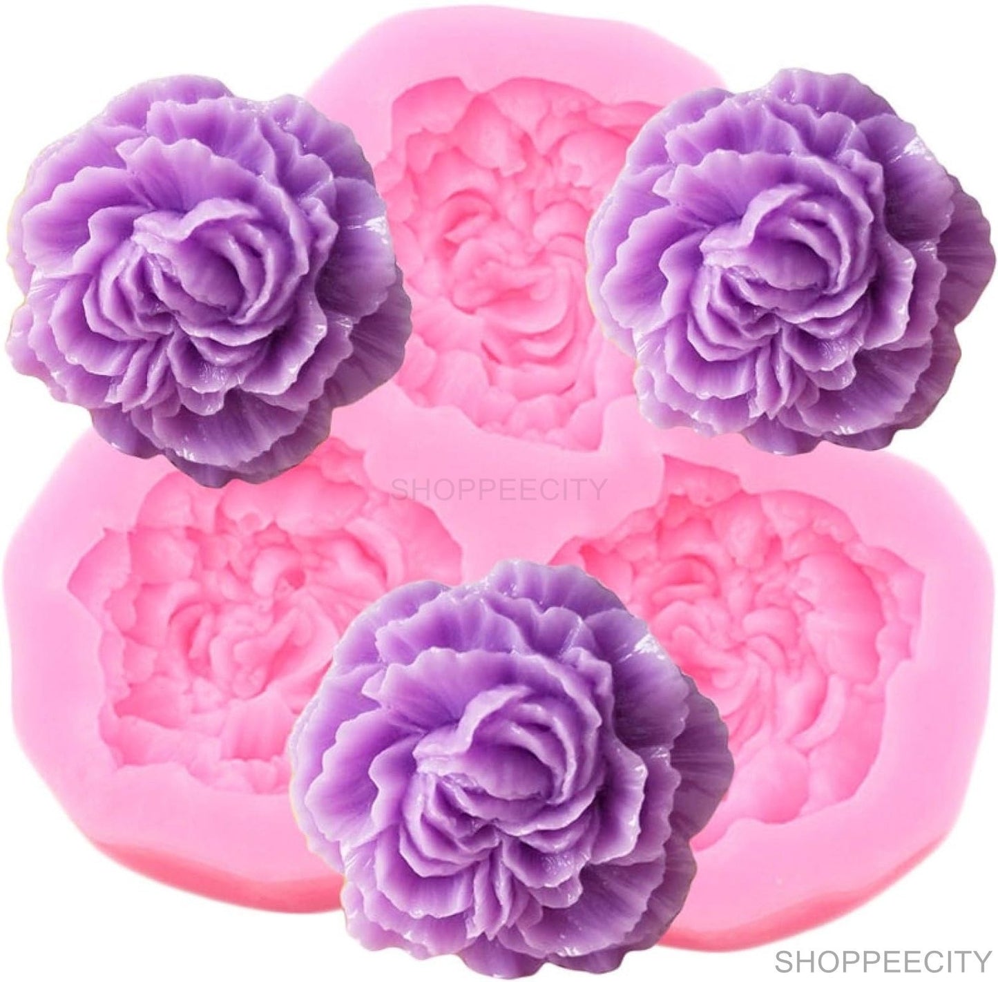 3 Cavity 3D Flower Candle Mould