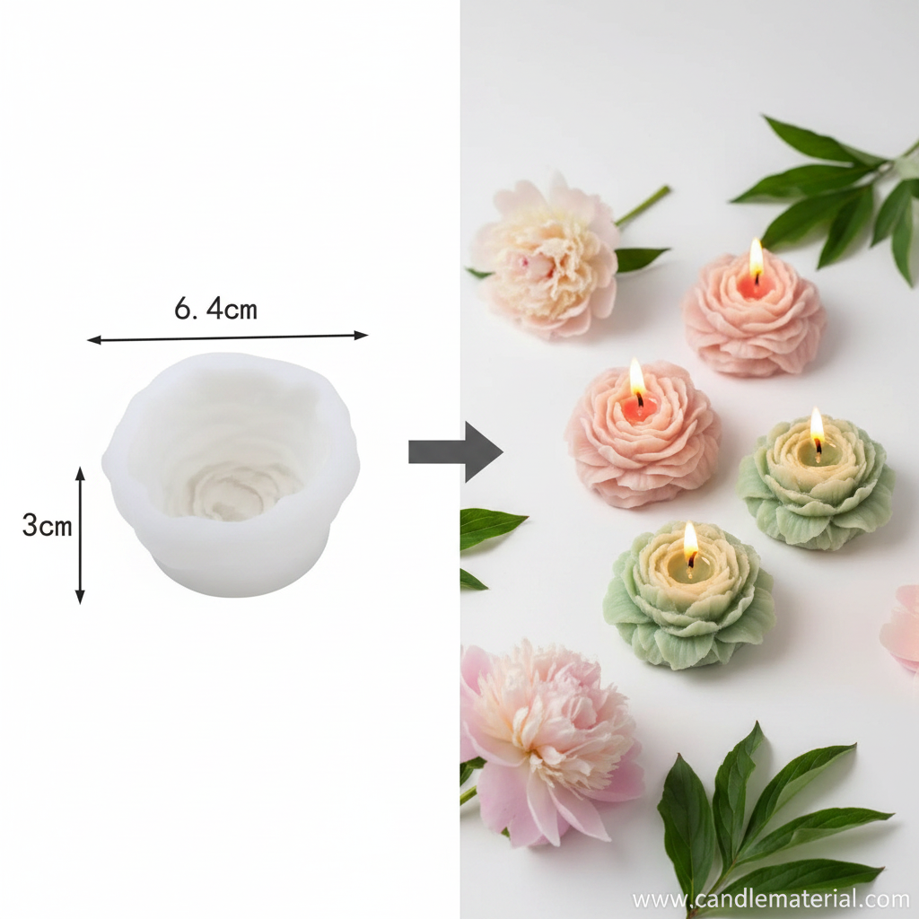 Peony Mould to Candle