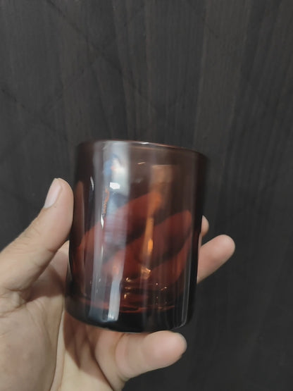 230ml Amber Glass Candle Jar — Premium Bulk Container (With Wooden Lid ₹55 / Without ₹30)