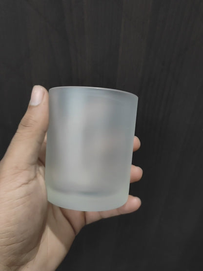 230ml White Frosted Glass Candle Jar — Boutique Premium Container (Wooden Lid Optional)