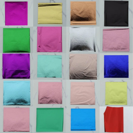 Multi Colour Taiwan Foils – 20 colour variety showing pink, gold, rose gold, black, green, silver, purple, blue, red and more