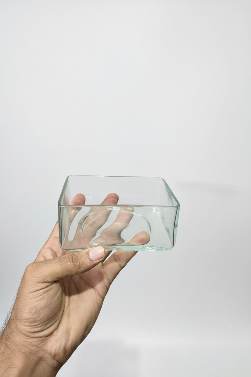 Rectangle glass jar for candle making and gifting