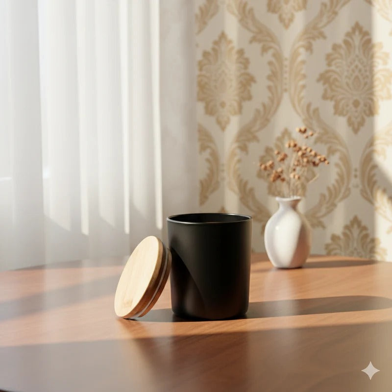 200-220ml Black Glass Jar WithOUT Lid