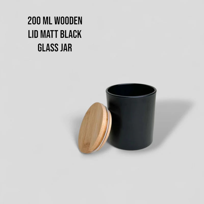 200-220ml Black Glass Jar WithOUT Lid