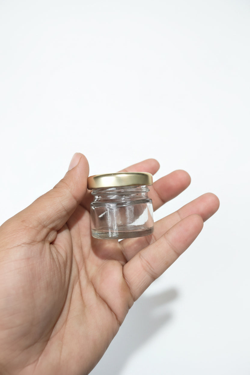 31ml mini salsa-style glass jar for tea light candles and samples