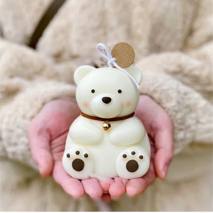 Large bear silicone candle mold — cute 3D animal shape for handmade candles