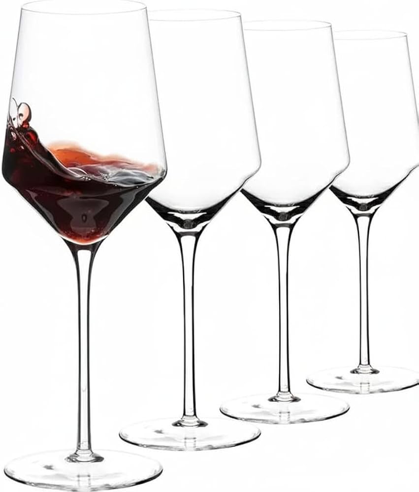 Luxurious Red Wine Glass Set of 6 — 400ml Each | Bloom Creations India