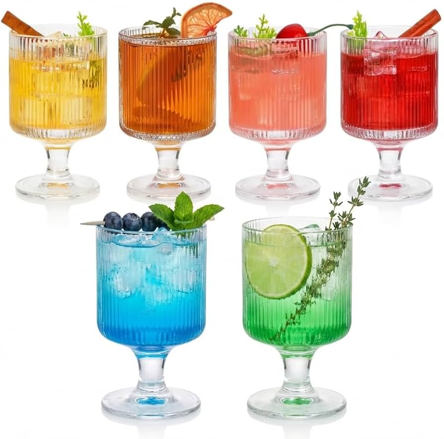 Vintage Striped Wine Glasses — detailed view | Bloom Creations India