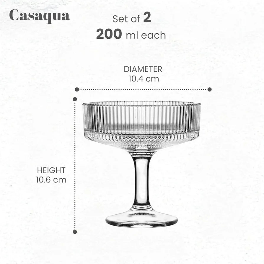 Ribbed Martini Glasses — set view | Bloom Creations India