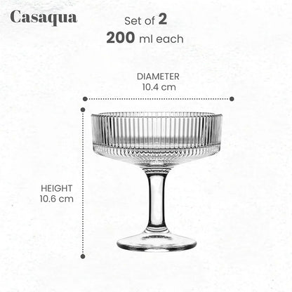 Ribbed Martini Glasses — set view | Bloom Creations India