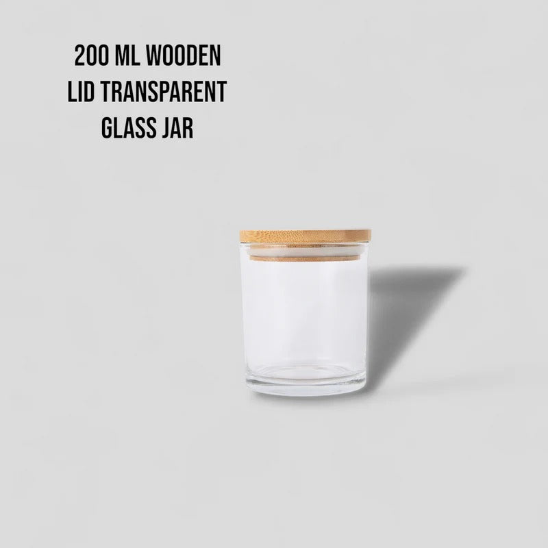200-220 ml Transparent Glass Jar With Lid
