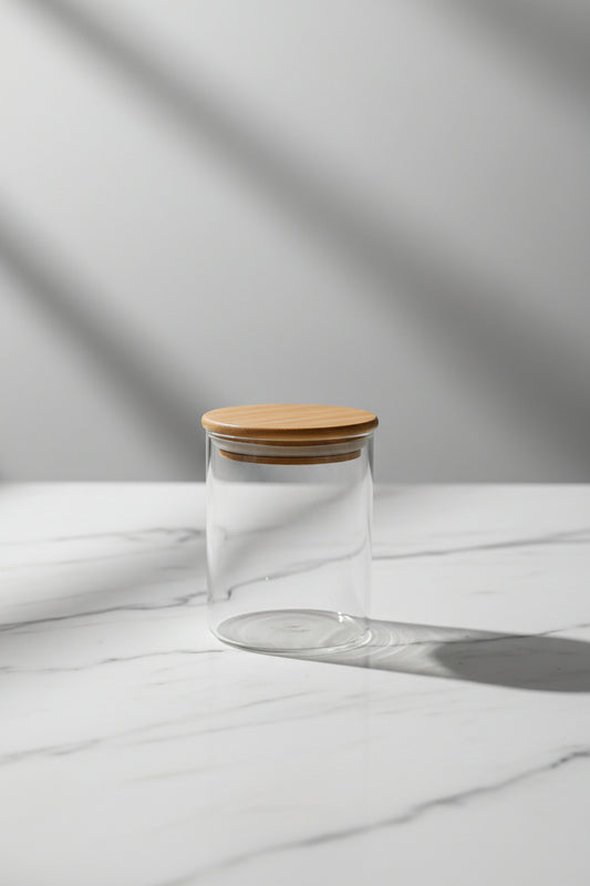 Imported 200ml glass jars with wooden lids set of 3 for premium candles