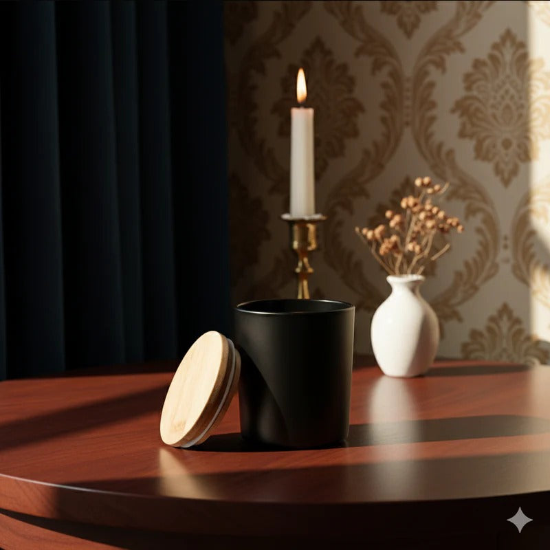 200-220ml Black Glass Jar WithOUT Lid