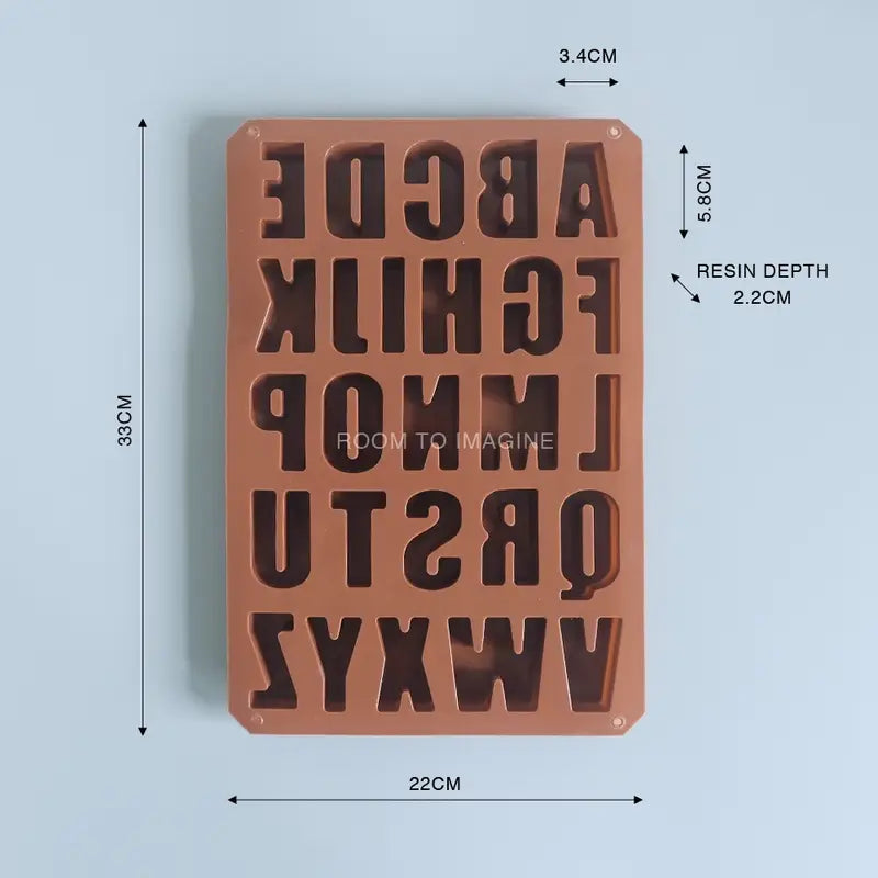 26 Cavities Silicone letters Mold Alphabet Chocolate Silicone Baking Mold Concrete mould