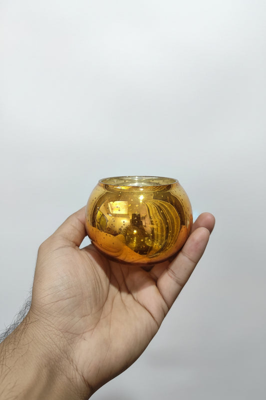 Golden roli poli glass jar with stars for festive candle making and gifting