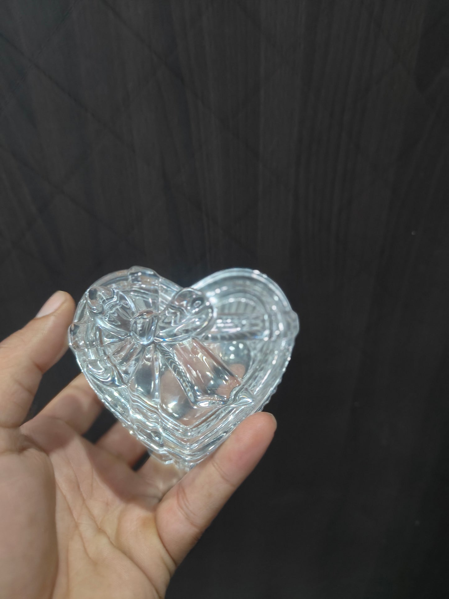 Heart-shaped glass candy jar with lid — for candles, gifting, and storage