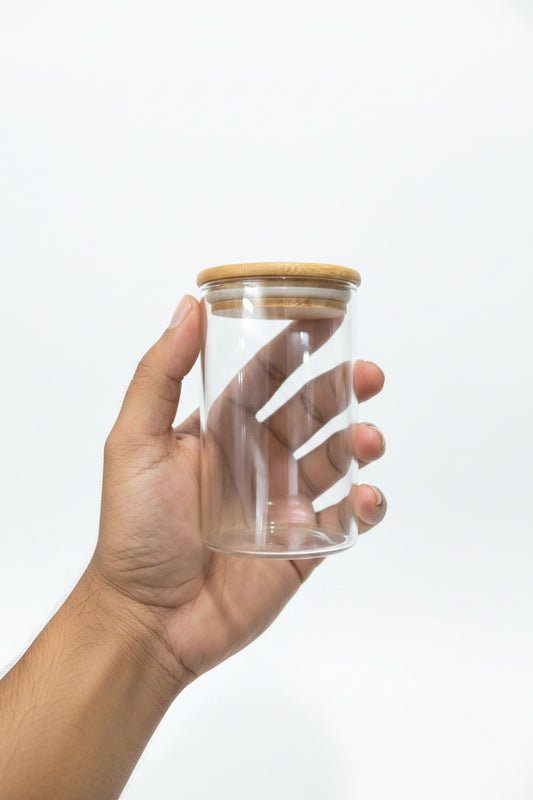 Imported 230ml glass jars with wooden lids set of 3 for premium candle making
