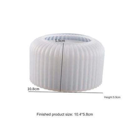 Ribbed candle holder silicone mold — cylindrical fluted soap and wax casting mould