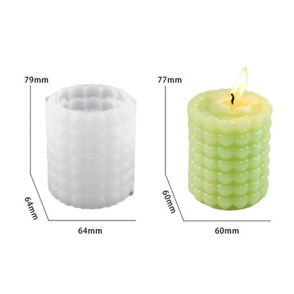 Bloom Creations textured green pillar candle — decorative aroma candle for home decor