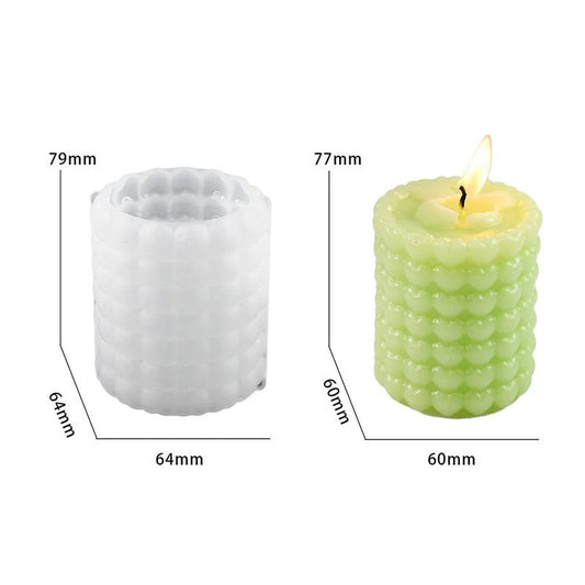 Bloom Creations textured green pillar candle — decorative aroma candle for home decor