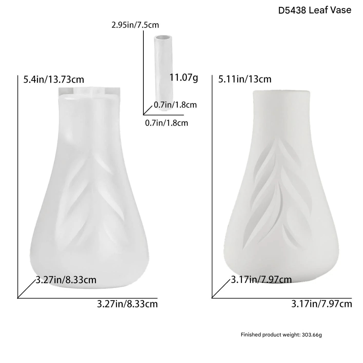Leaf Pattern Vase Silicone Mold — size reference | Bloom Creations India