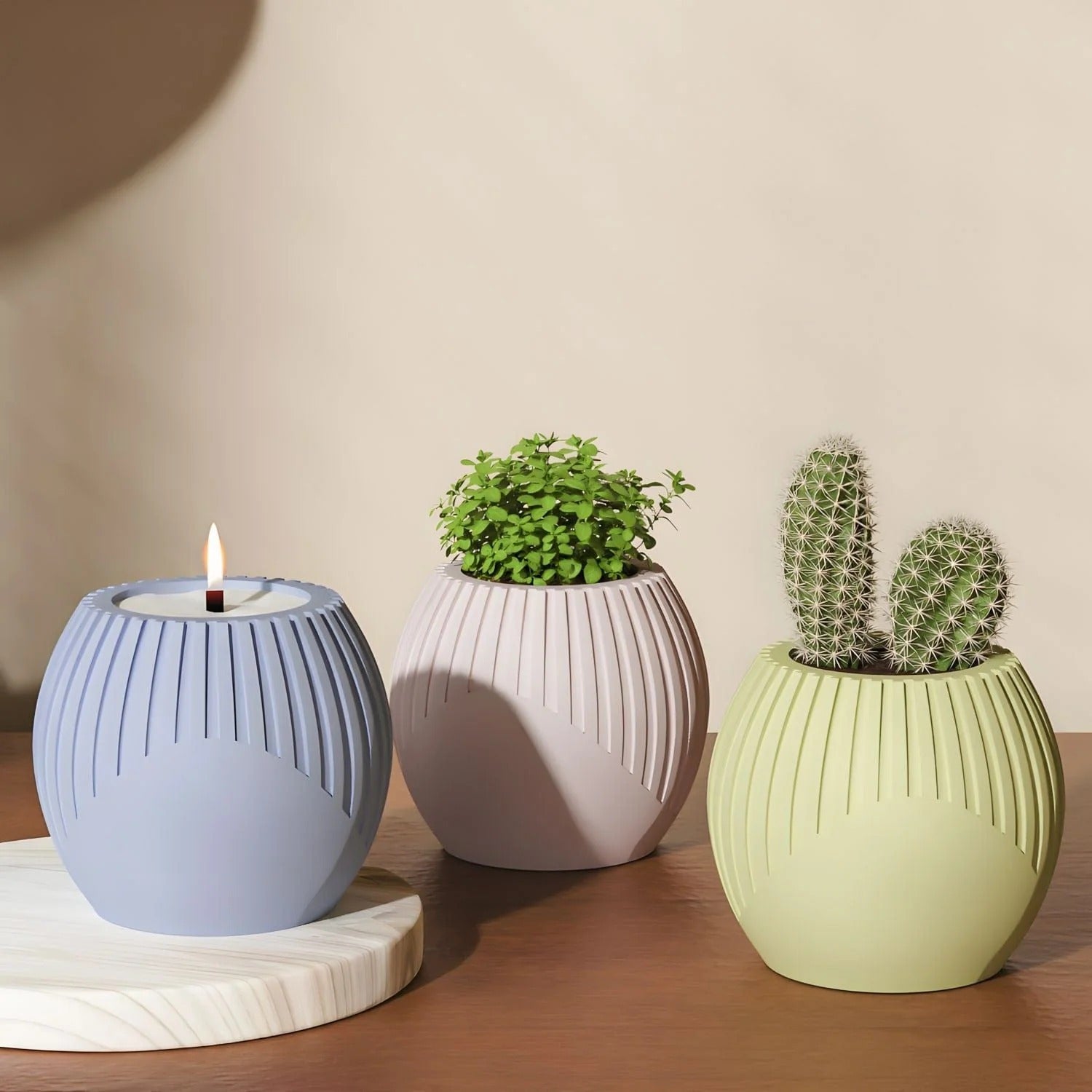 Bloom Creations white and light blue ceramic flower vase — modern home decor