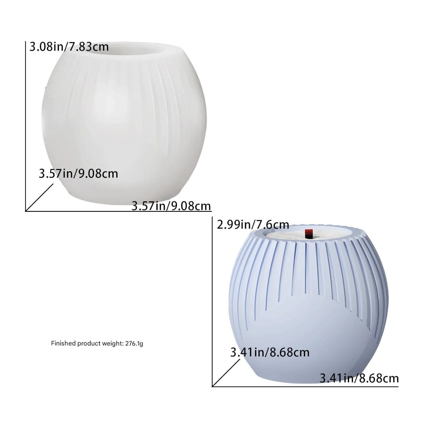 Bloom Creations Ceramic Flower Vase for Home Decor, Modern Design Tabletop Container, Living Room & Office Decoration, White & Light Blue - Gift Option