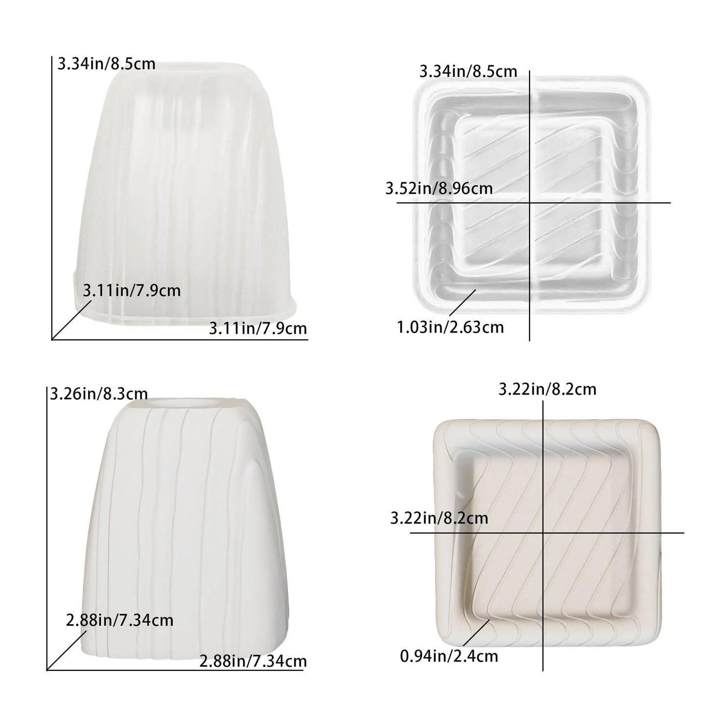 Striped Lines Texture Candle Holder Mould
