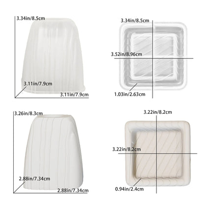 Striped Lines Texture Candle Holder Mould