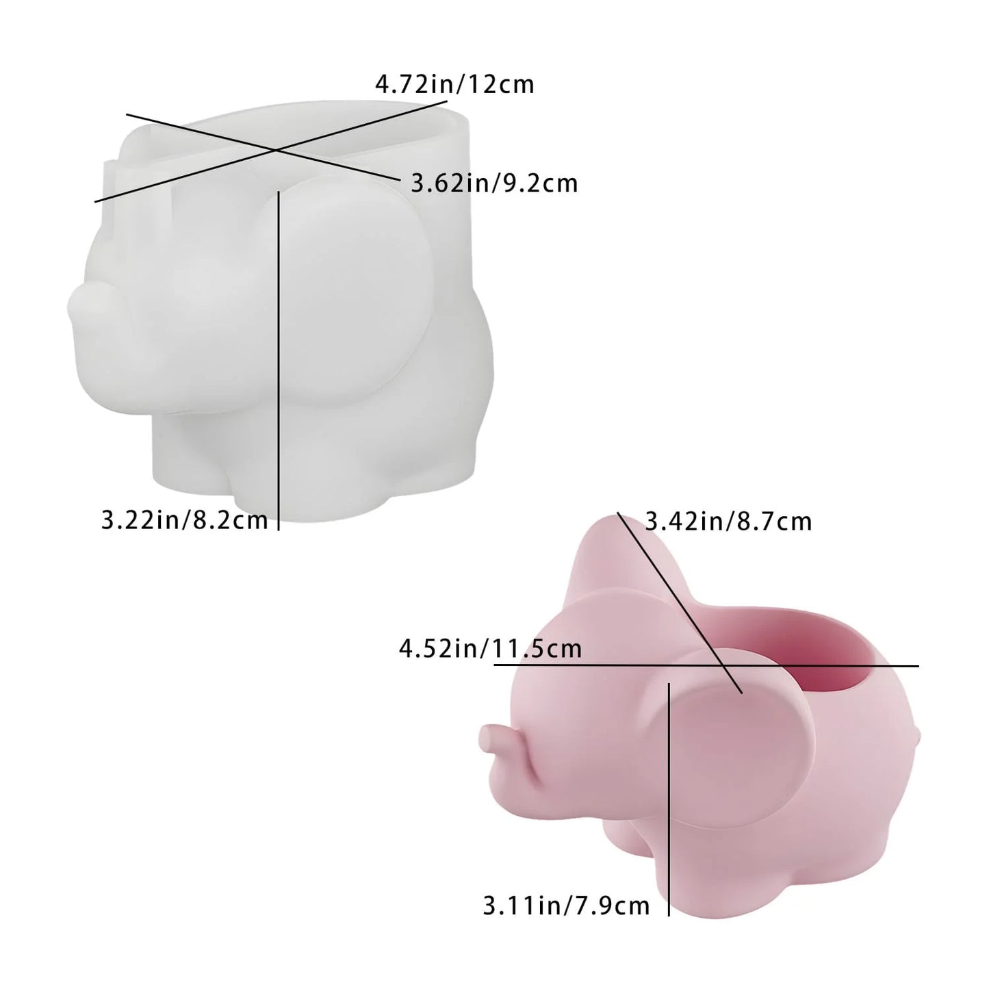 Elephant Tealight Holder & Planter Silicone Mould – Candle, Concrete & Resin